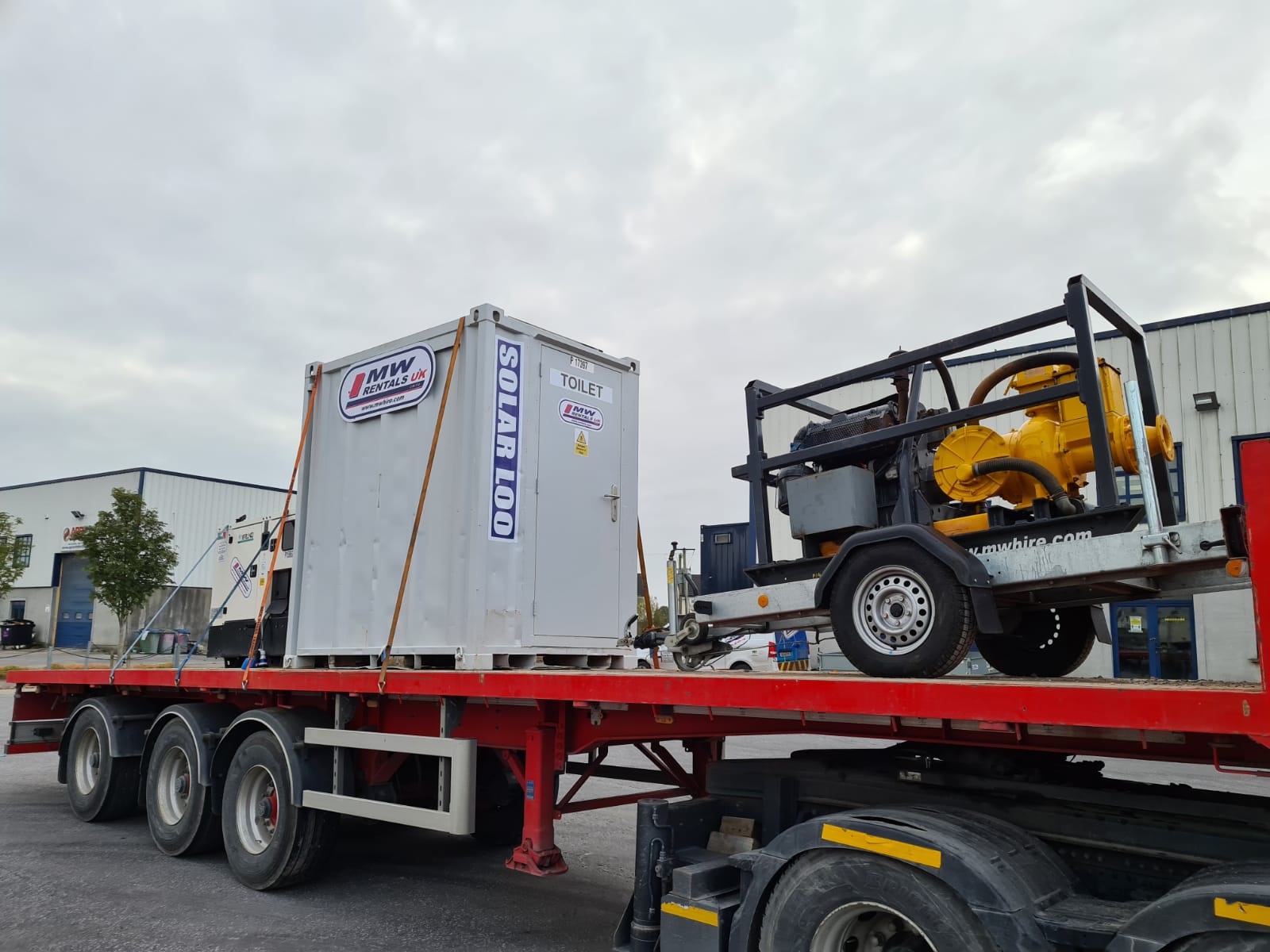 Solar loo, Generator and water pump heading out on hire